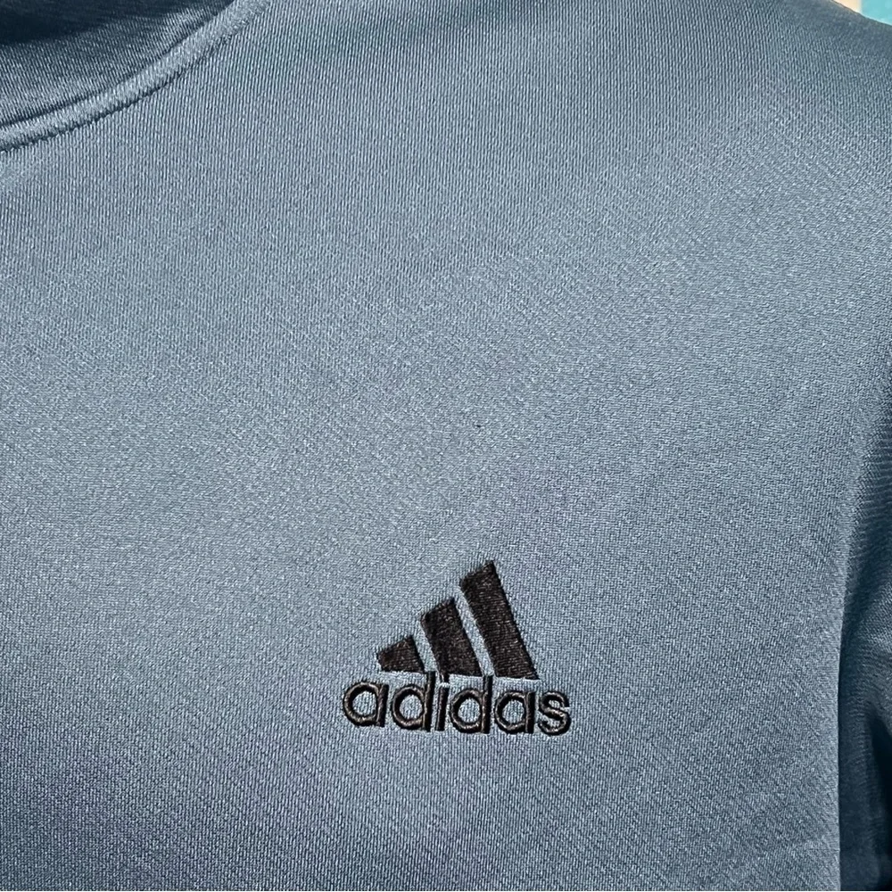 Adidas Aero Ready Light Blue Fleece lined quarter zip pullover Jacket XL Guc